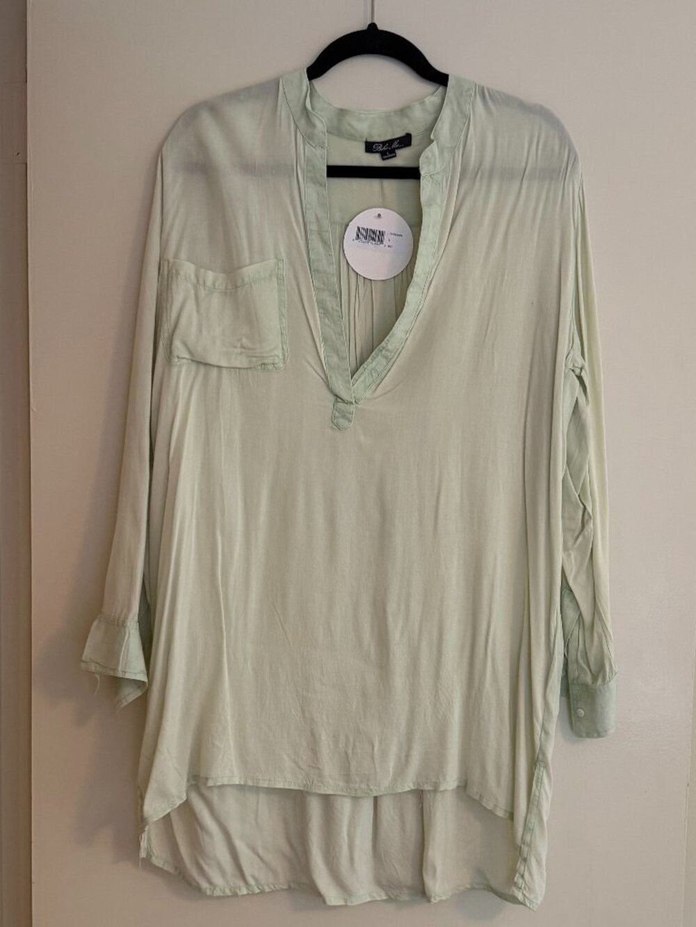 NWT Boho Me Mint Green Oversized Tunic Blouse Size Large